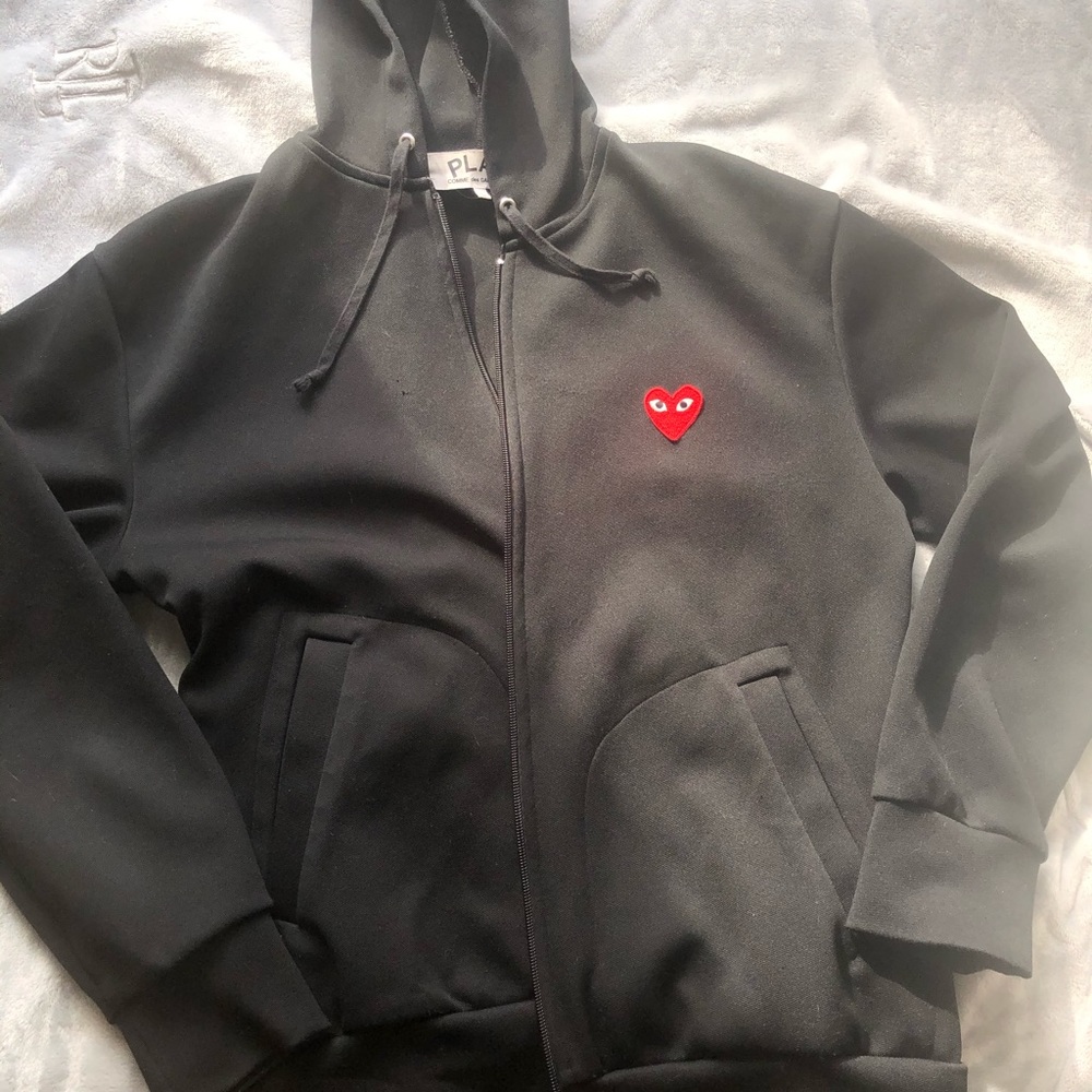 CDG comme des garcons black zip up hoodie